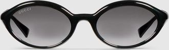Gucci Oval Frame Sunglasses, Black