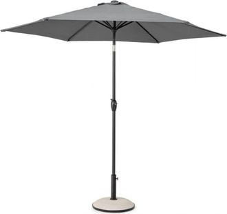 Konte Design Sombrilla de jard&iacute;n con m&aacute;stil central de aluminio y lona gris 2,7m