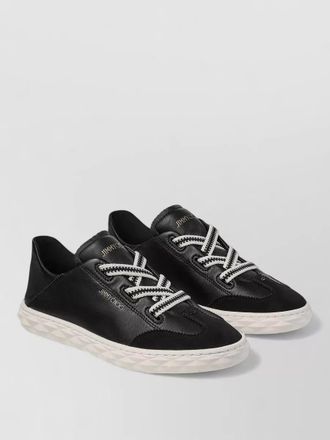 Jimmy Choo London diamond light leather sneakers contrast sole