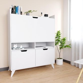 Vicco Escritorio Secretario Berdi, Blanco, 110 X 45 Cm