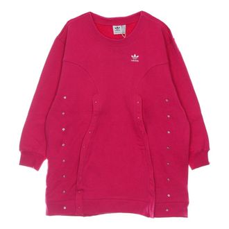 adidas Sweater Jurk Lichtgewicht Fleece - Dames - Fitness - Roze - L - Katoen - Fitness