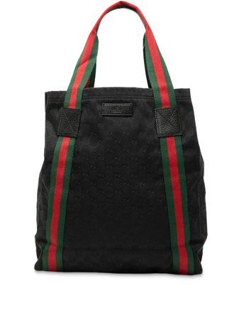 Gucci 2000-2015 GG Canvas Web tote bag - Nero