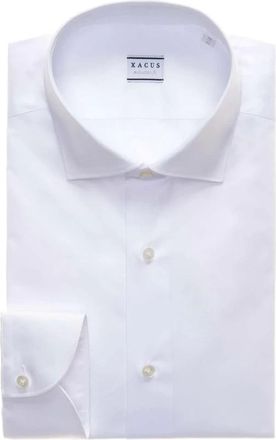 Xacus Formal Shirts, male, White, Size: 4XL Camicia Collo francese piccolo Tinta Unita Twill