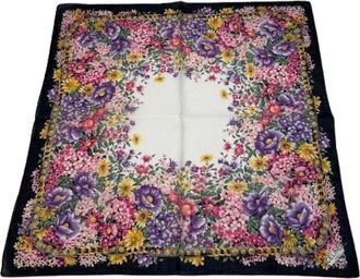 Celine Pre-owned Scarves, female, Multicolor, Size: ONE SIZE Pre-owned Floral Vintage Scarf