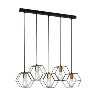 Netlighting Aina Modern 5 Light Bar Pendant Ceiling Light E27 in Black