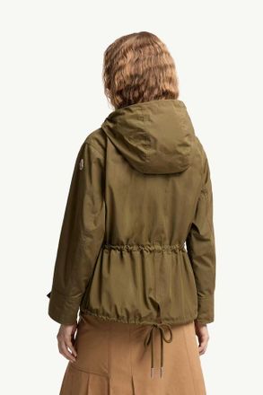 Moncler Fur-Trimmed Hood Down Jacket - Khaki