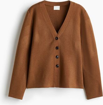 H&M Knitted Cardigan in Brown at Nordstrom, Size Xx-Small
