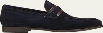 Magnanni Mens Daniel Suede Penny Loafers