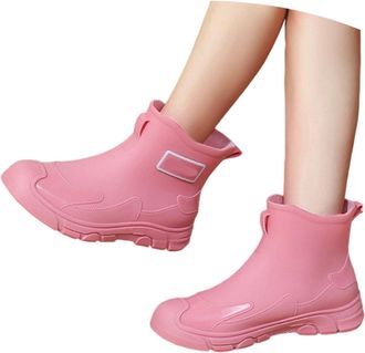 Generic Wellington Boots Womens Knee High Rubber Textile Lined Wellie Anti-Skid Sturdy Grip Shoe Comfortable Chelsea Shoes Wider Calf Fitting Rain Boot for Fe