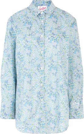 MC2 Saint Barth Casual Katoenen Overhemd - Dames - Overhemden - Blauw - S - Katoen - Overhemden