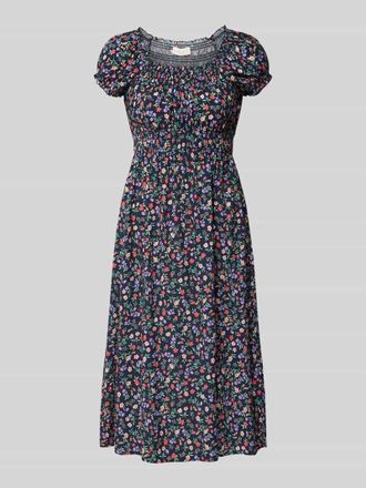 Apricot Midikleid im Allover-Look in Marine, Gr&ouml;&szlig;e XXL