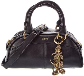 Chlo&eacute; Small Leather Bowling Bag