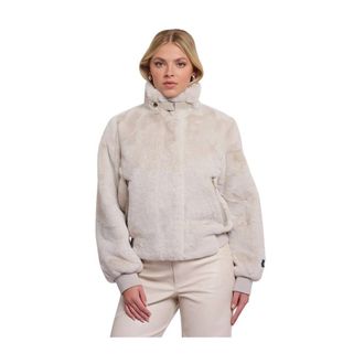 Rino&Pelle Ambra Korte Nepbont Jas - Dames - Jassen - Beige - Maat: 3XL Poliester