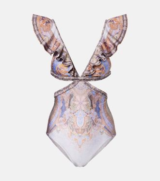 Zimmermann Como cutout printed swimsuit