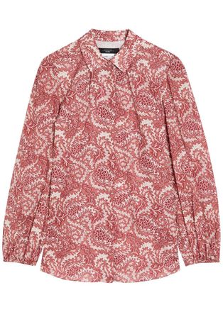 Max Mara Printed Cotton Shirt - Red - 16 (UK16 / XL)