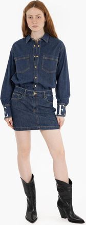 Elisabetta Franchi Abito in jeans blu denim