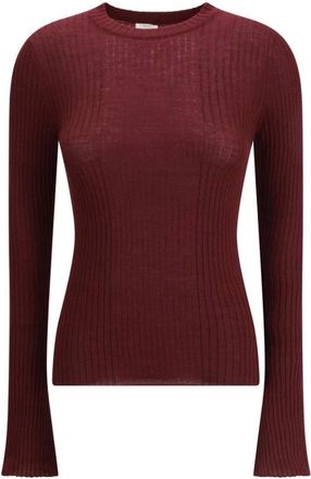 Cruna Truien & Vesten, Dames, Rood, XS, Wol, Bordeaux wollen sweatshirt