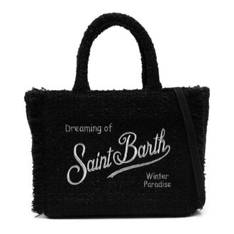 MC2 Saint Barth Tassen, Dames, Zwart, ONE Size, 00207I 00 EMB Handtas met Riem