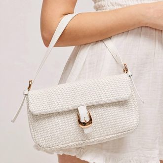 Urban Expression Womens Gloria Straw Crossbody Bag In Ivory