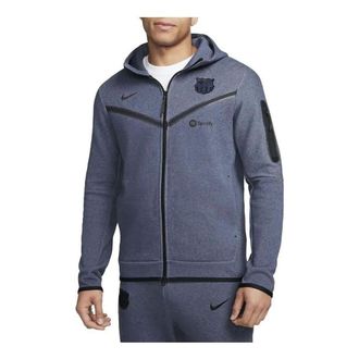 Nike F.C. Barcelona Tech Fleece Windrunner Jacket Grey Blue DX8418-437