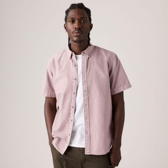Levi's Short Sleeve Authentic Button Down Shirt - Mens - XL - Purple / Quail Garment Dye