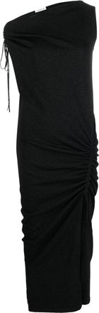 P.A.R.O.S.H. sleeveless ruched dress - women - Spandex/Elastane/Wool/Polyester - L - Black