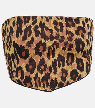 Staud Top Shane in foulard leopardato