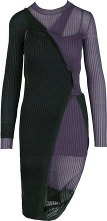 Bottega Veneta Two-Toned Draped Ribbed Dress