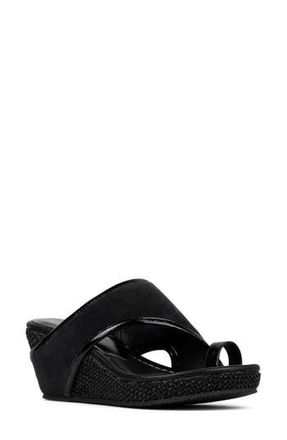 Donald J Pliner Gyer Leather Wedge Sandal in Black at Nordstrom Rack, Size 7.5