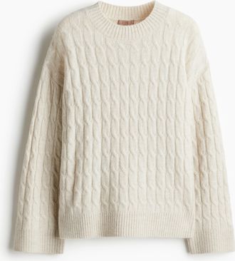 H&M Pullover mit Zopfmuster - Beige