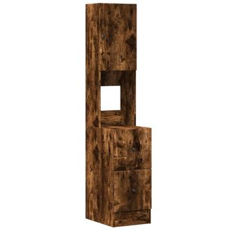 Berkfield Home Kitchen Cabinet Smoked Oak 35x50x180 cm Engineered Wood in Brown | Size: 35 x 50 x 180 cm