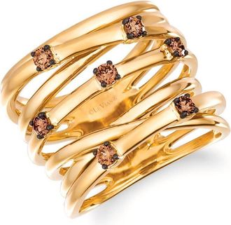 Le Vian Ladies Honey And Chocolate Rings set in 14K Honey Gold