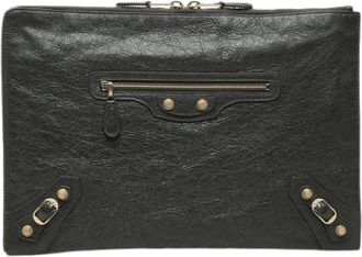 Balenciaga Pre-owned Vintage Clutch - Dames - Vintage Clutch - Zwart - ONE Size - Leer - Vintage