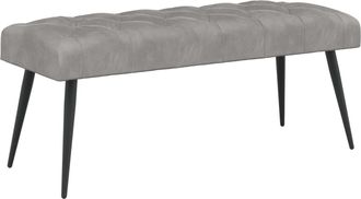 vidaXL Banco Con Tapicer&iacute;a Con Botones Gris Claro 110 X 40 X 46 Cm Vidaxl