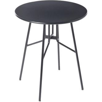 Beliani Beliani - Tavolo da pranzo da giardino per esterni Nero Metallo Ferro Rotondo &oslash; 64 cm Taltal