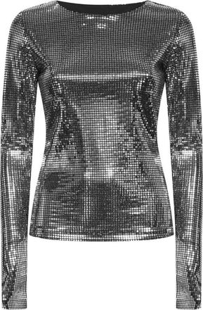 Maison Margiela Metallic Top met Lange Mouwen - Dames - Longsleeves - Grijs - XS - Tops