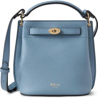 Mulberry Mini Islington Leather Bucket Bag in Brighton Blue at Nordstrom