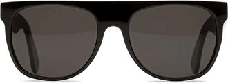 Retro Superfuture Flat Top Black Sunglasses