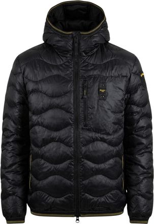 Blauer Black High-Collar Quilted Padded Jacket