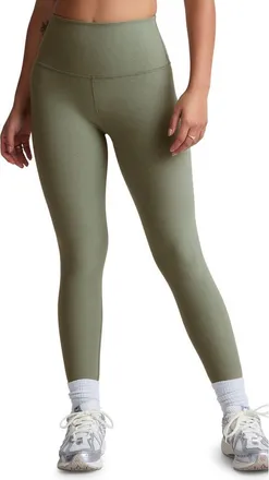 Beyond Yoga Caught in the Midi High Waist Leggings in Grey Sage Heather at Nordstrom, Size Small