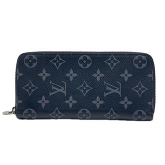 Louis Vuitton Monogram Eclipse Black Gray Monogram Eclipse Coated Canvas Leather Long Wallet (Bi-Fold) (Pre-Owned)