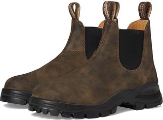 Blundstone Lug Chelsea Boots Boots Rustic Brown : AU 10.5 (US Mens 11.5 - Womens 13.5) Medium, Leather