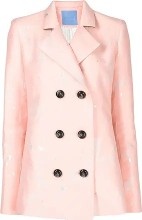 macgraw Stereotype jacquard double-breasted blazer - women - Cotton/Viscose - 10 - Pink