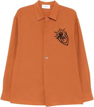 Ports V Overhemd met grafische print - Bruin