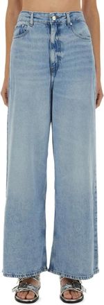 Ganni Soft Rigid Denim Baggy Jeans - Dames - Loose Fit Jeans - Blauw - W28 - Denim - Jeans
