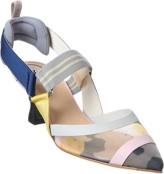 Fendi Fendi Colibri Mesh & Leather Slingback Pump
