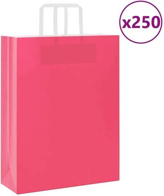 vidaXL Bolsas De Papel Con Asas 250 Uds Rosa 32x12x42 Cm Vidaxl