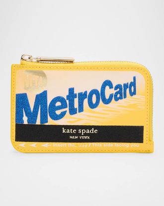 Kate Spade New York on a roll leather zip cardholder