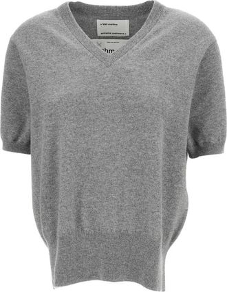 Extreme Cashmere V-neck Short Sleeve Knit - female - Extreme Cashmere - Cashmere Knitwear - Gray - ONE SIZE - Knitwear