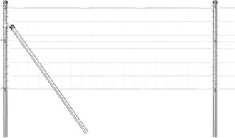 Berkfield Home Euro Fence with 13 Posts 0.6x50 m Galvanised Steel in Silver